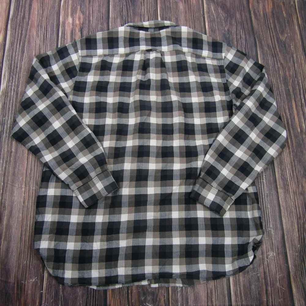 The North Face Shirt Mens 2XL Gray‎ Plaid Long Sleeve Button Up Cotton Casual